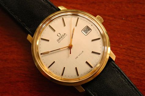 omega deville automatic all 18k gold mens watch|omega de ville watch price.